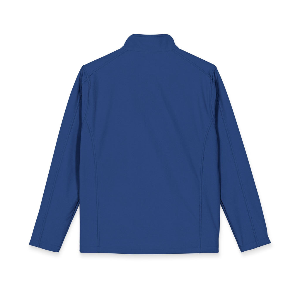 Men's Embroidered Soft Shell Jacket – 'Get There' Logo, Holiday Green Crest