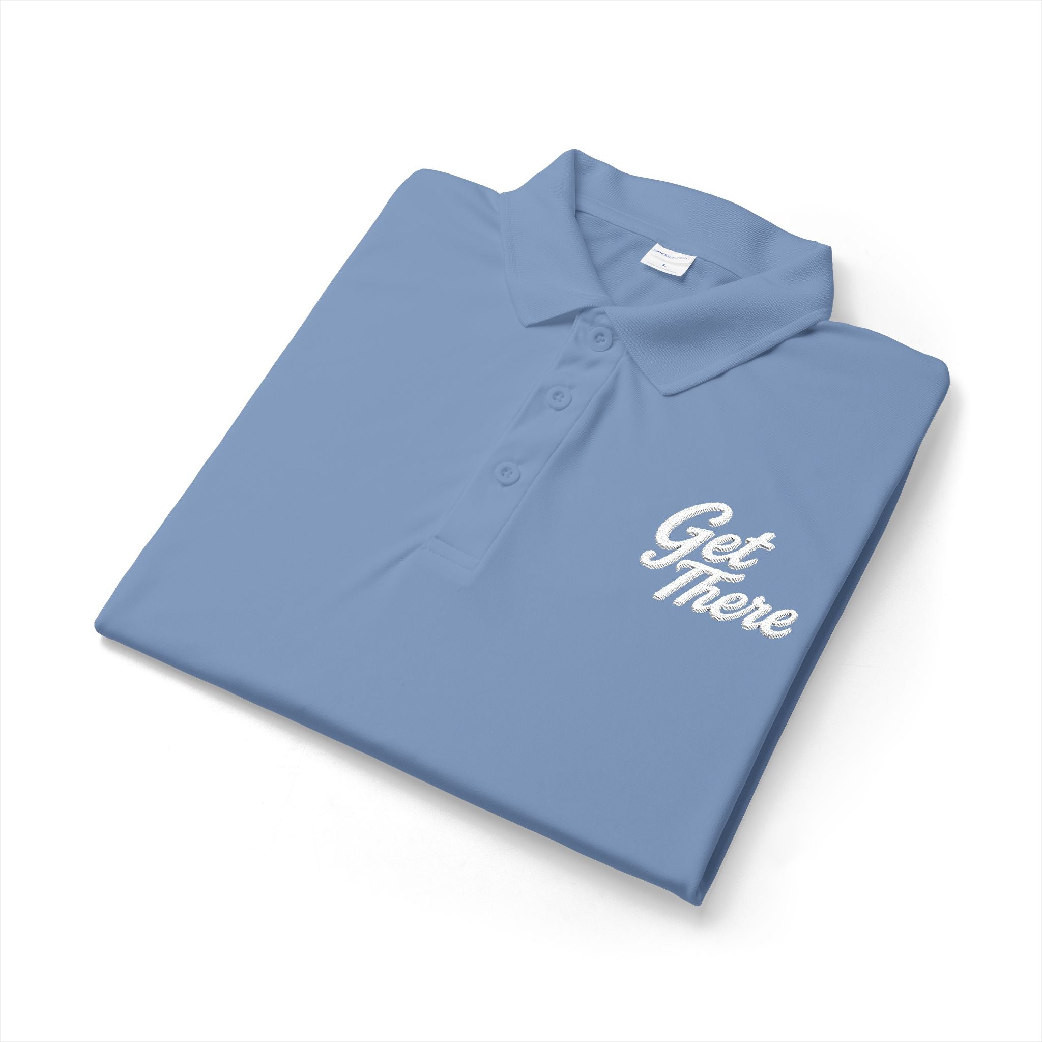 Get There Polo Shirt - Motivational Embroidered Chest Logo