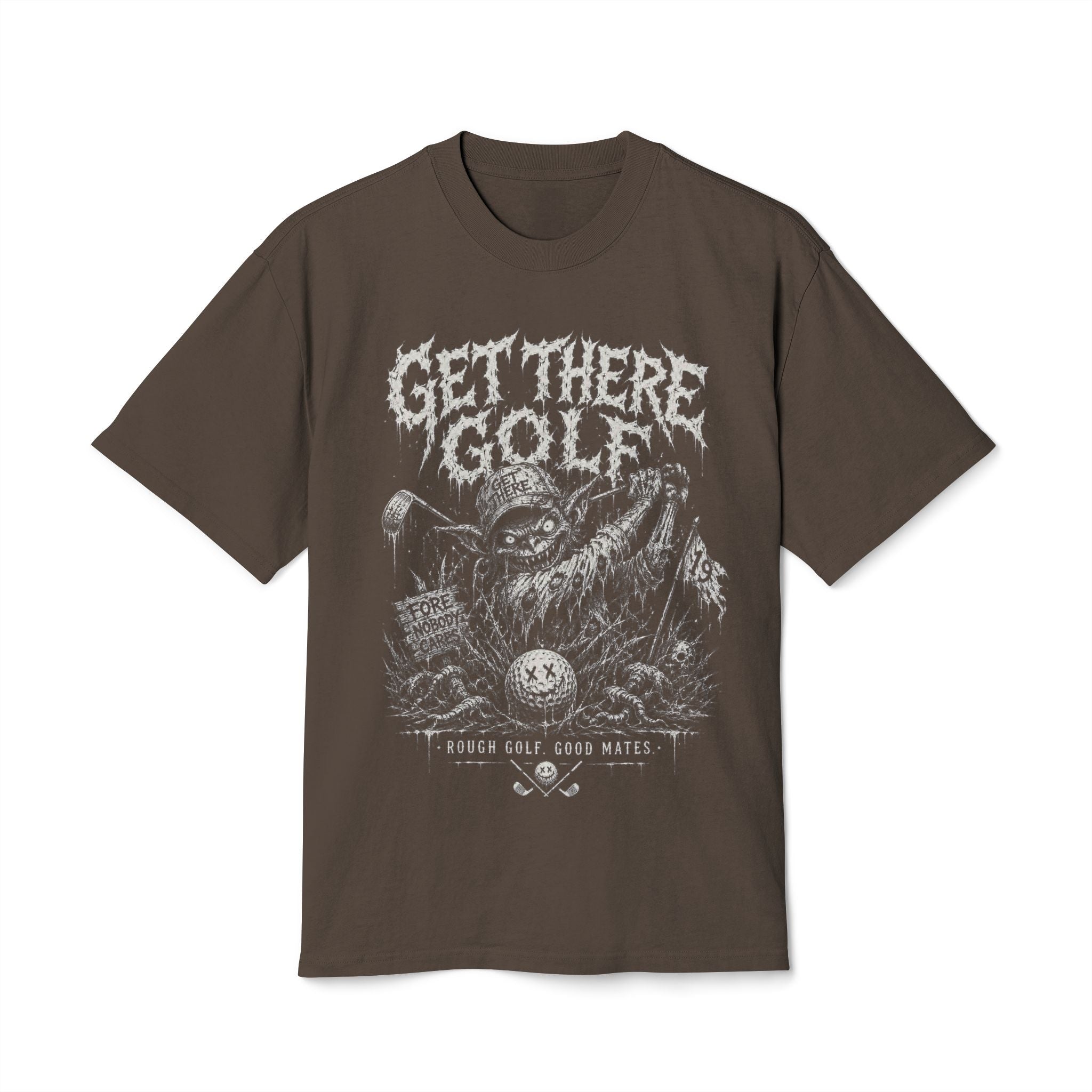 Get There Golf Graphic Tee — Vintage Skull & Clubs Golf Shirt