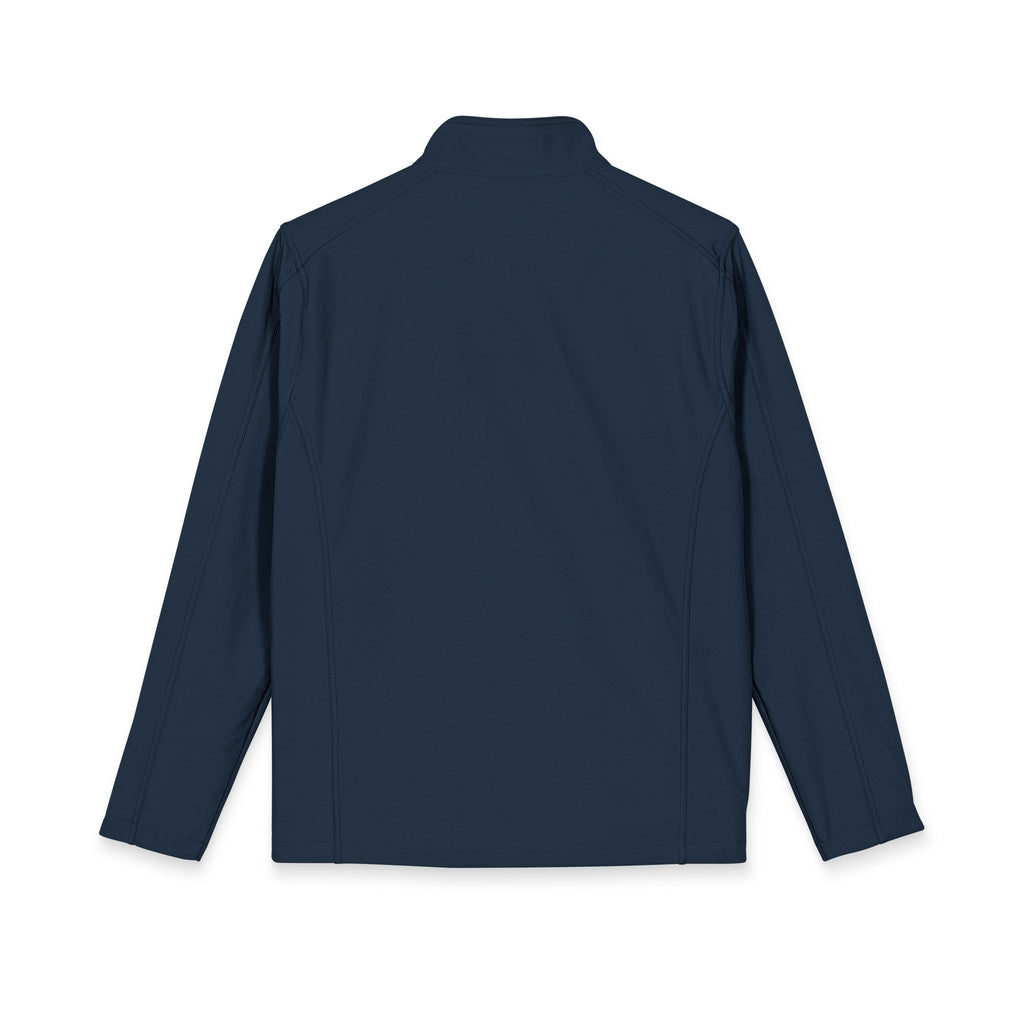 Men's Embroidered Soft Shell Jacket – 'Get There' Logo, Holiday Green Crest