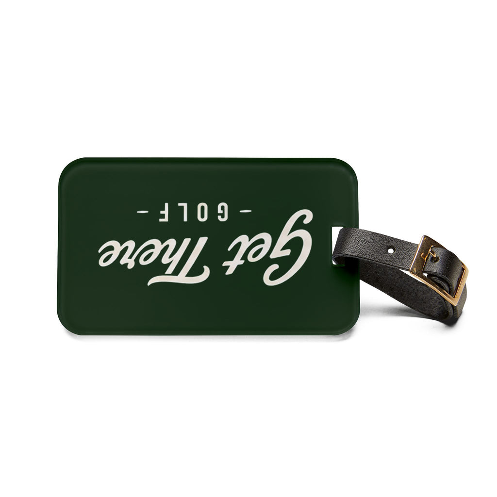 Get There Golf Luggage Tag — Green Travel Bag Identifier for Golfers
