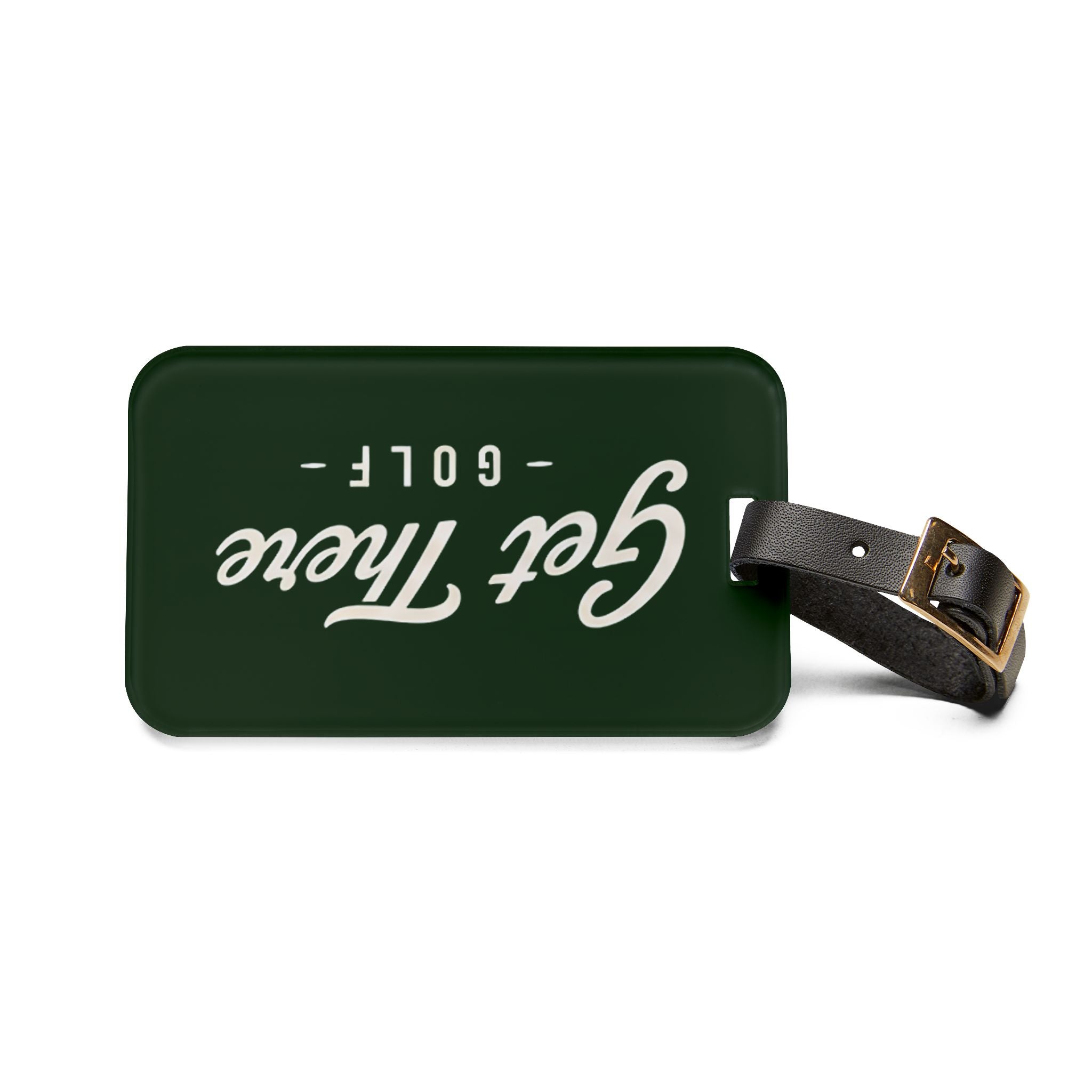 Get There Golf Luggage Tag — Green Travel Bag Identifier for Golfers