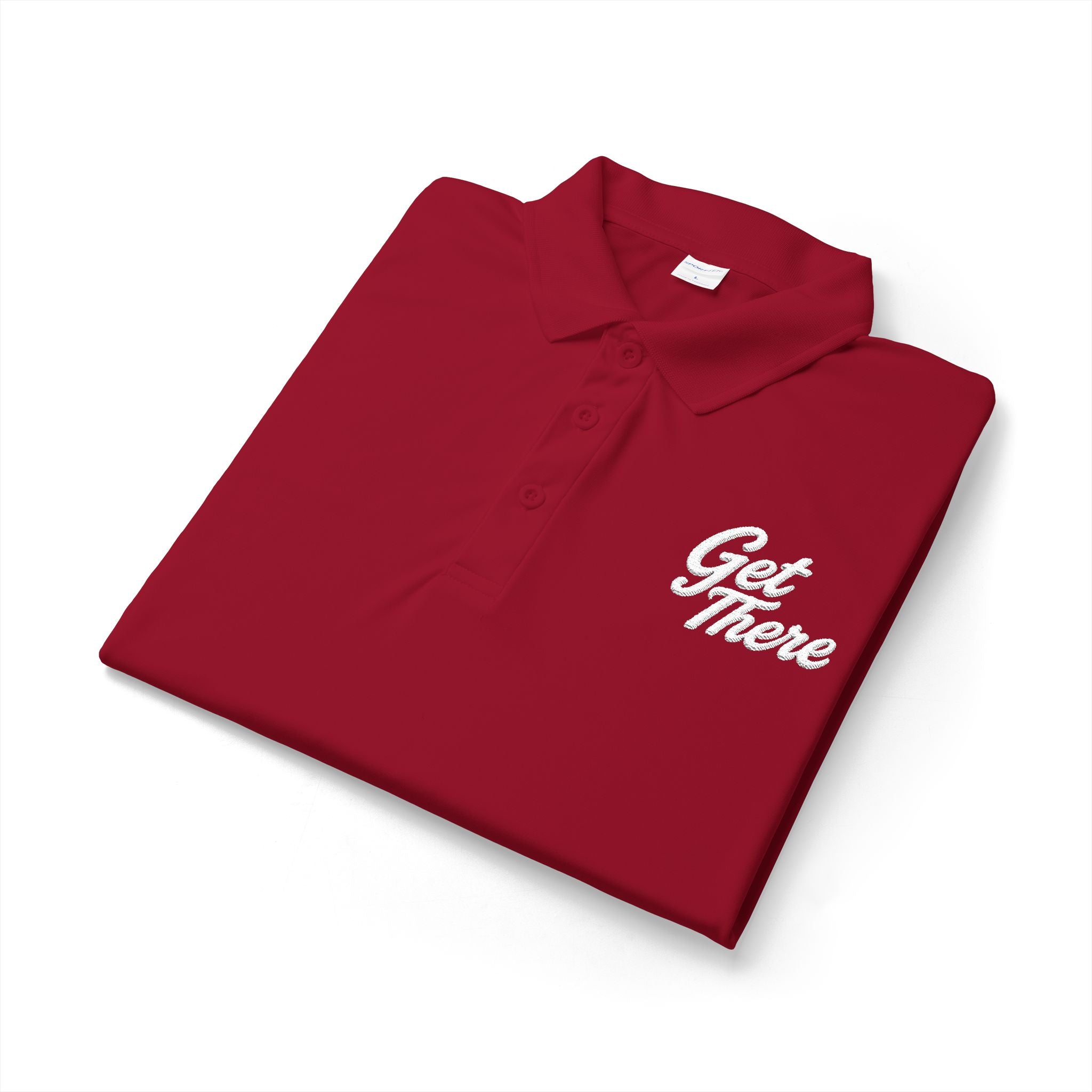 Get There Polo Shirt - Motivational Embroidered Chest Logo