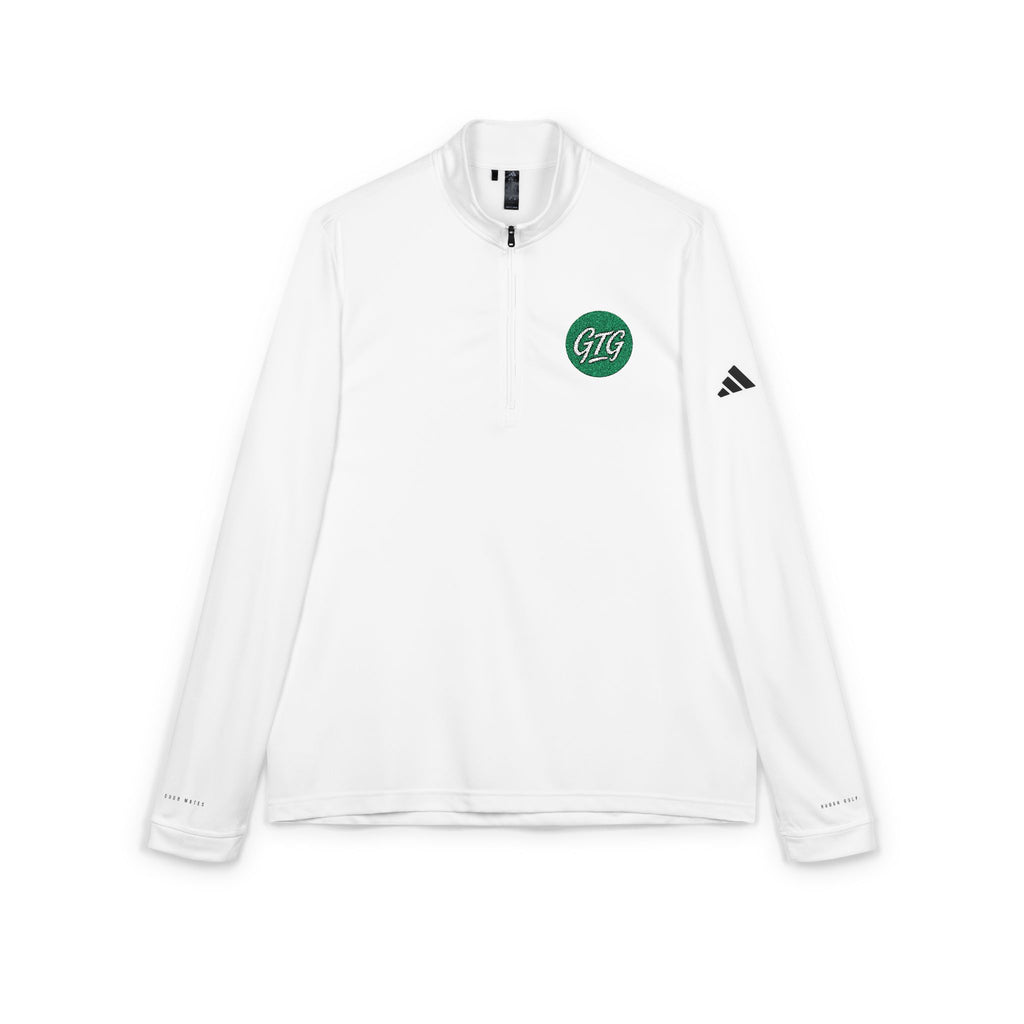 Embroidered Quarter-Zip Pullover — Green Crest Logo