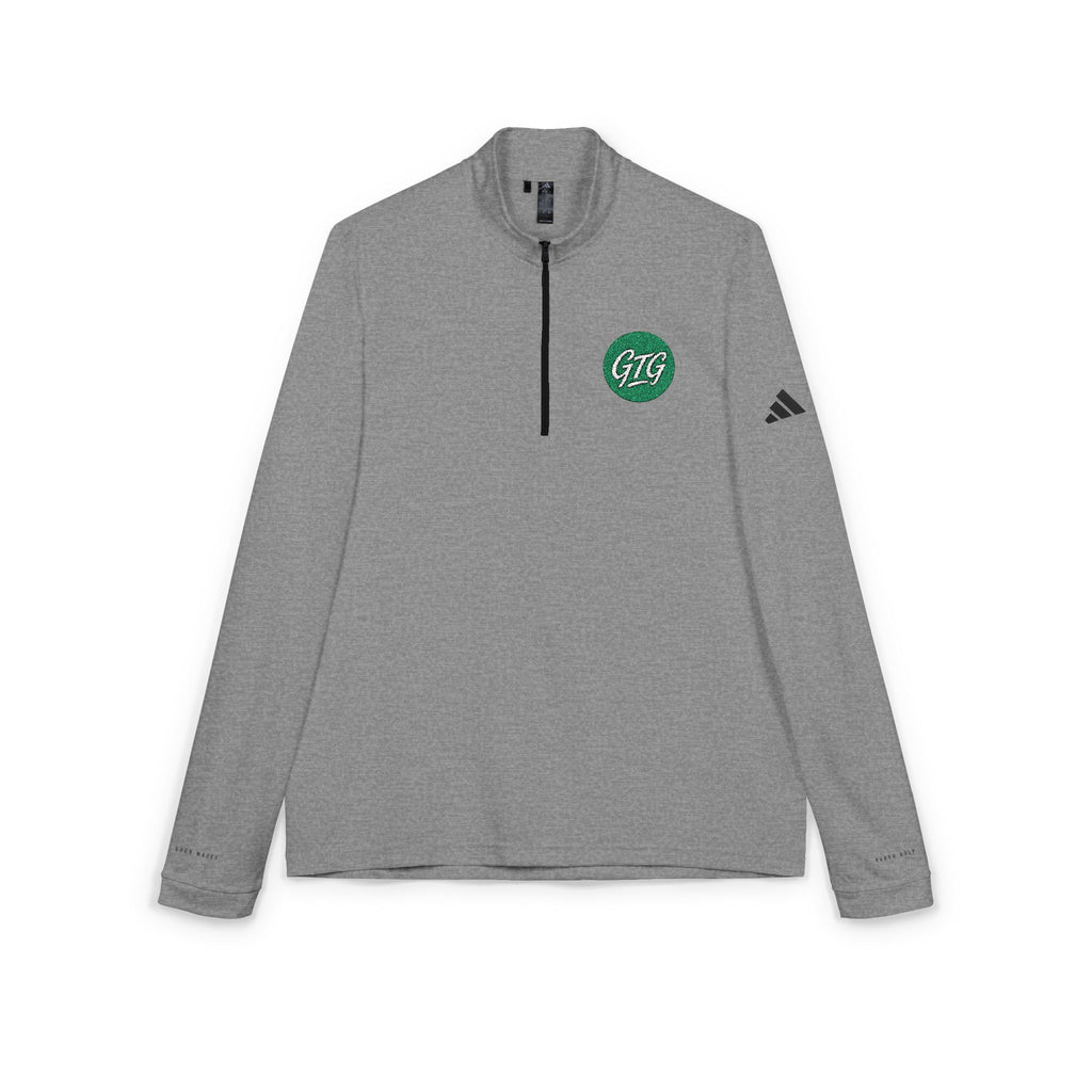 Embroidered Quarter-Zip Pullover — Green Crest Logo