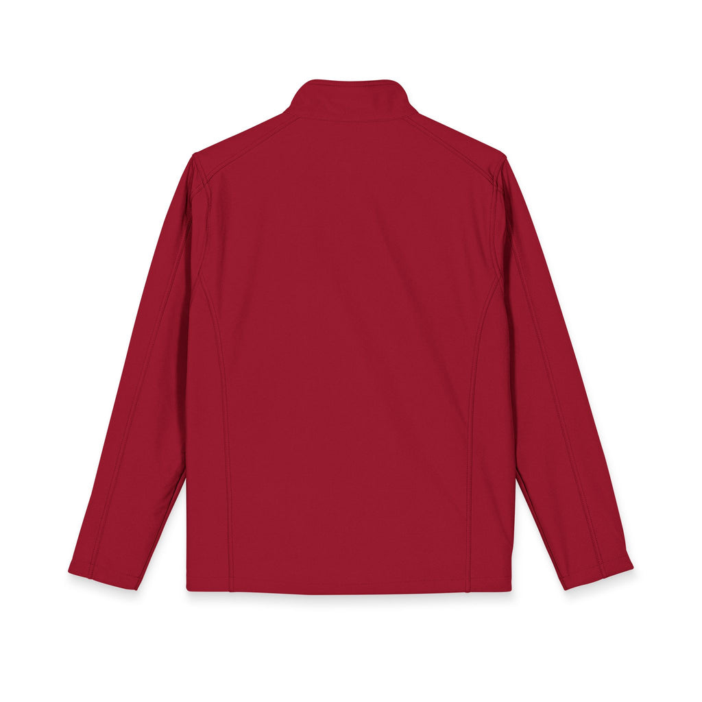 Men's Embroidered Soft Shell Jacket – 'Get There' Logo, Holiday Green Crest