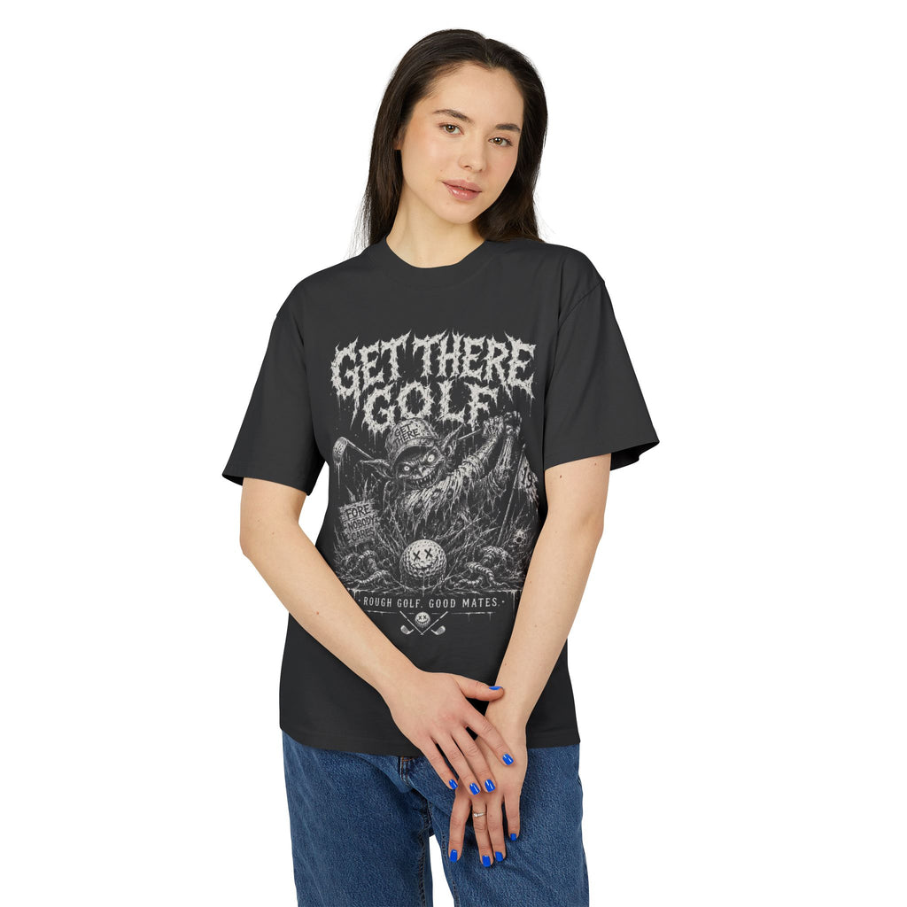 Get There Golf Graphic Tee — Vintage Skull & Clubs Golf Shirt