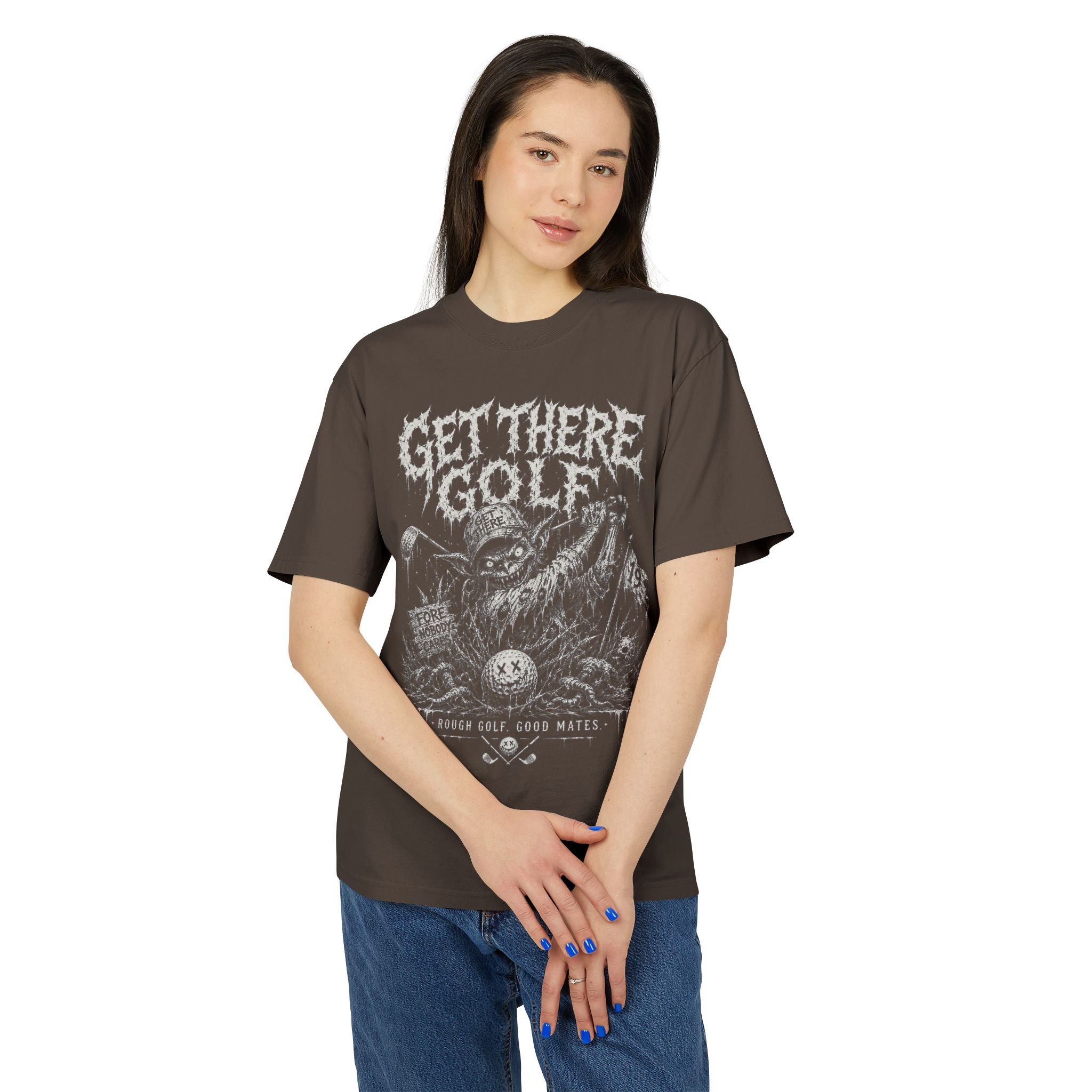Get There Golf Graphic Tee — Vintage Skull & Clubs Golf Shirt