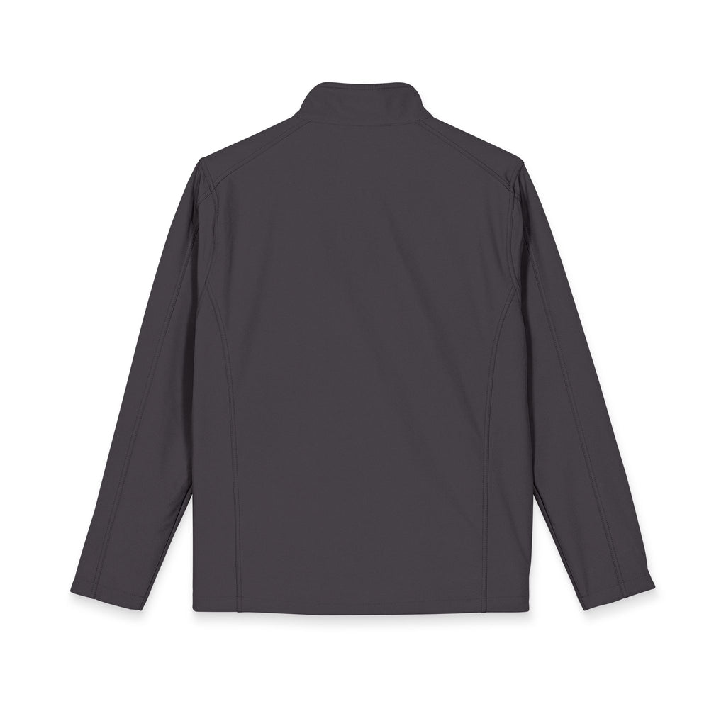 Men's Embroidered Soft Shell Jacket – 'Get There' Logo, Holiday Green Crest