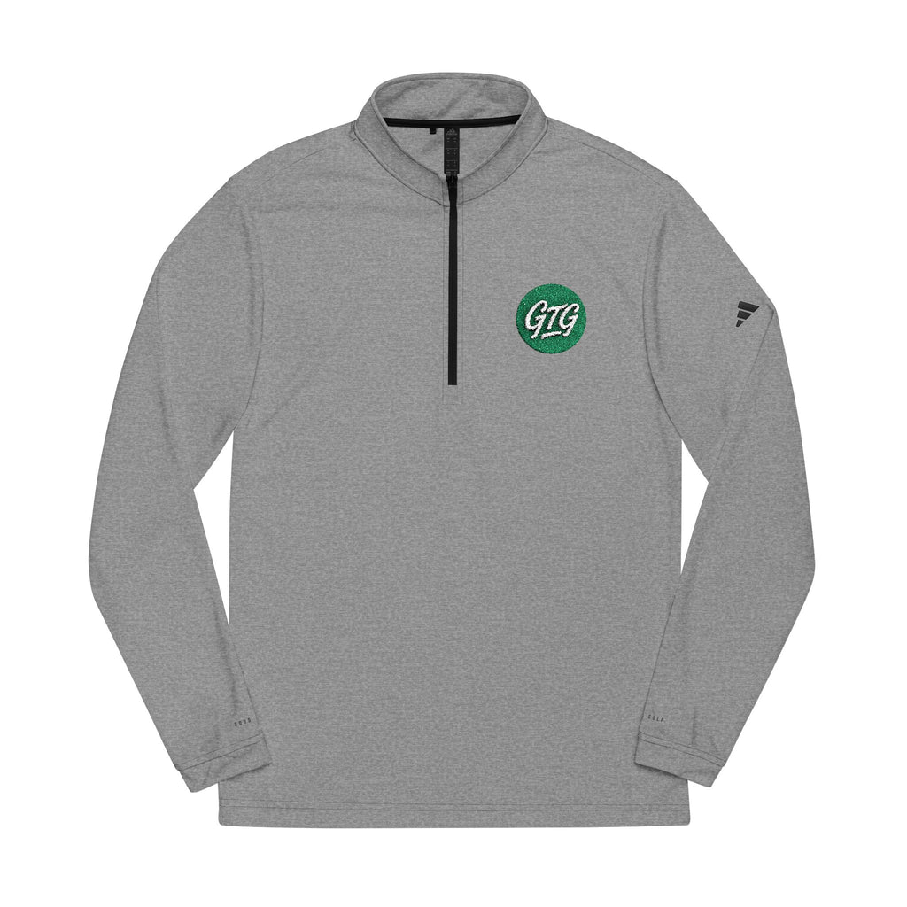 Embroidered Quarter-Zip Pullover — Green Crest Logo