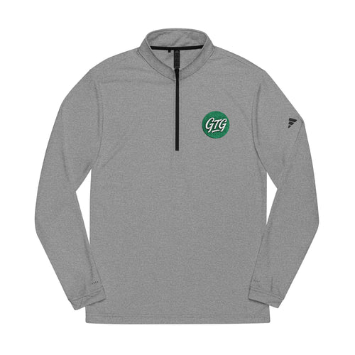 Embroidered Quarter-Zip Pullover — Green Crest Logo