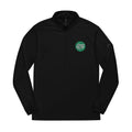 Embroidered Quarter-Zip Pullover — Green Crest Logo