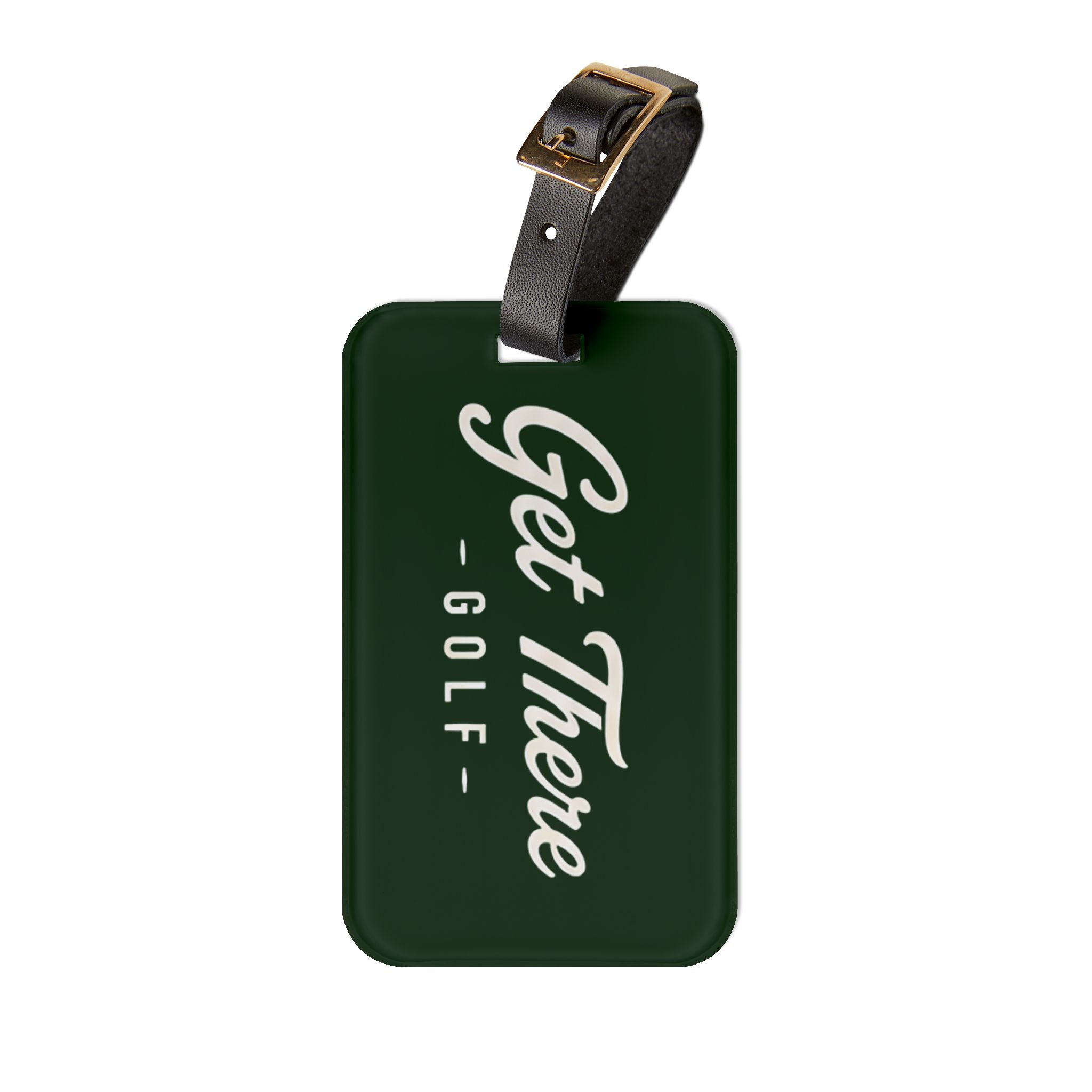 Get There Golf Luggage Tag — Green Travel Bag Identifier for Golfers