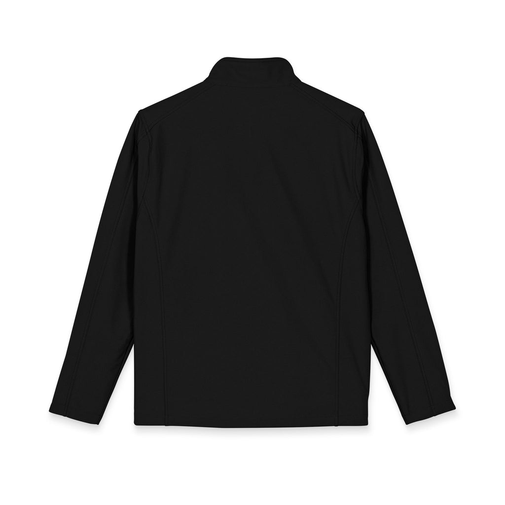 Men's Embroidered Soft Shell Jacket – 'Get There' Logo, Holiday Green Crest