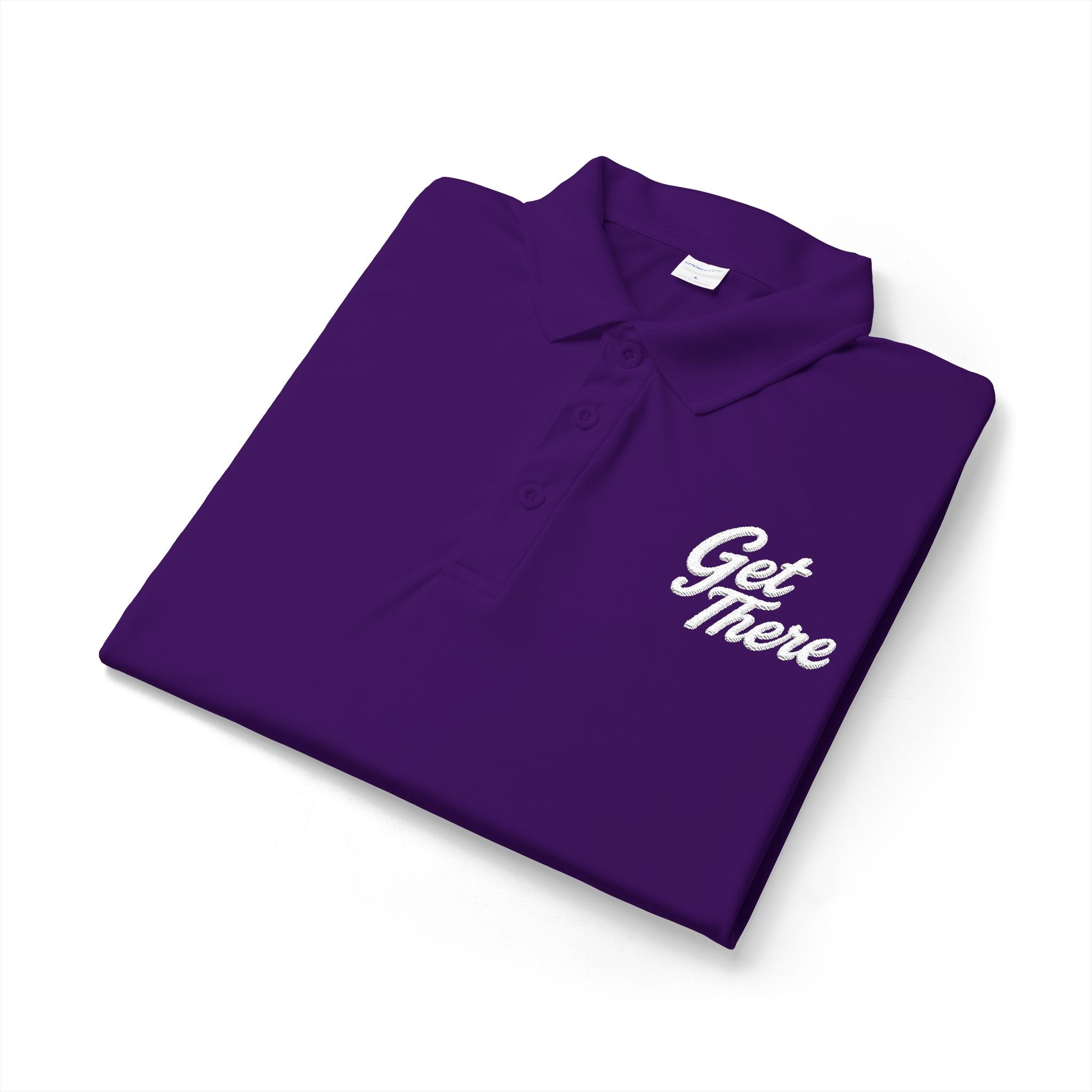 Get There Polo Shirt - Motivational Embroidered Chest Logo
