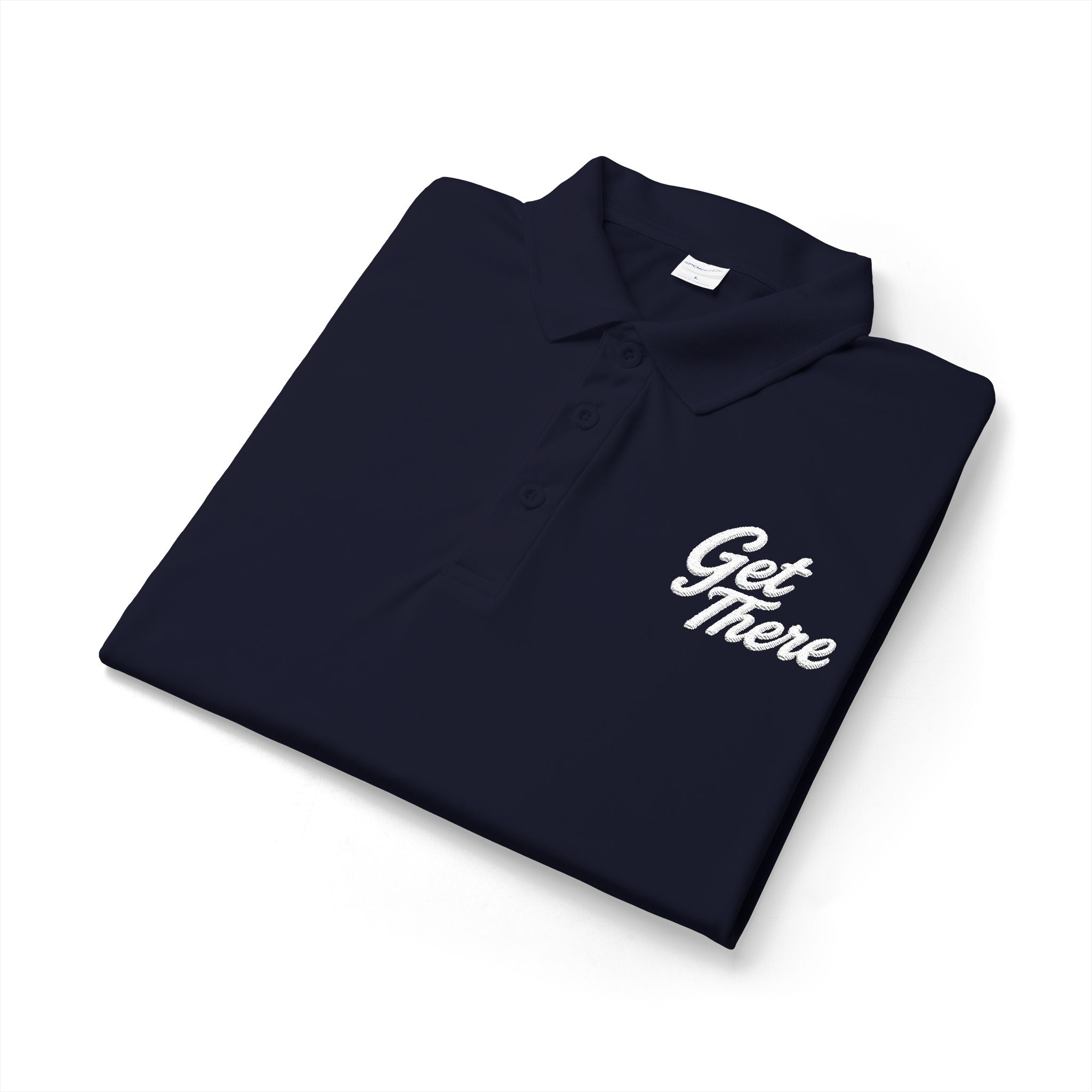 Get There Polo Shirt - Motivational Embroidered Chest Logo