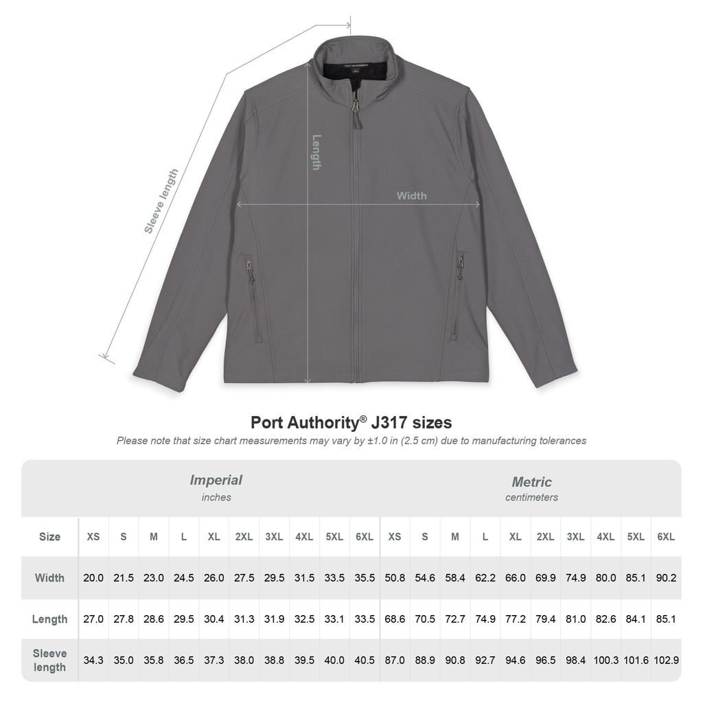 Men's Embroidered Soft Shell Jacket – 'Get There' Logo, Holiday Green Crest