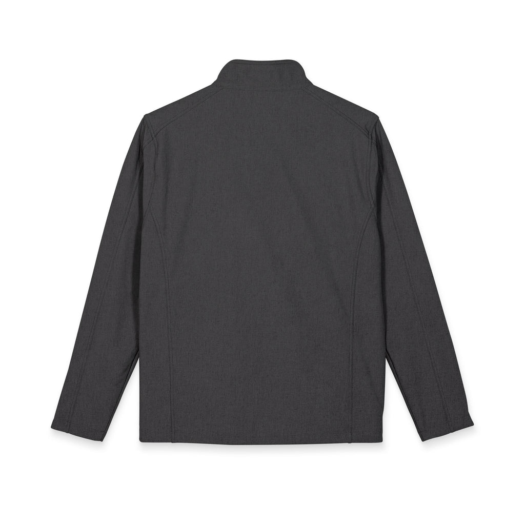 Men's Embroidered Soft Shell Jacket – 'Get There' Logo, Holiday Green Crest